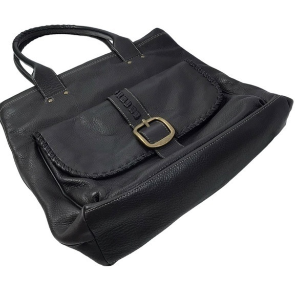 Levenger Distressed Brown Leather Hobo Tote - Picture 9 of 14